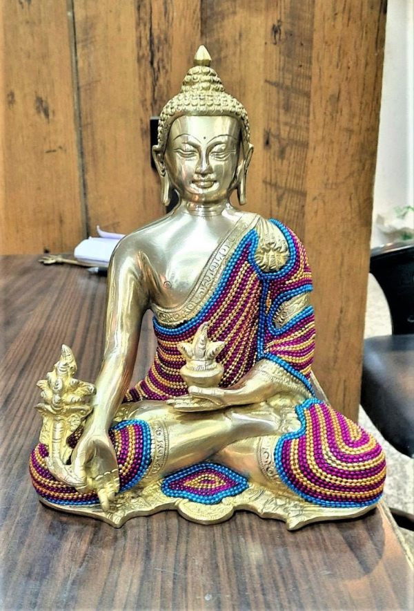 LASTCHANCE40%OFF|Large Buddha Statue Figurine Idol Meditation Home Decor - 11" Buddha Idol Sculpture Calm Peaceful Yoga Work Studio Decor