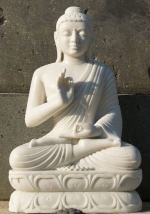 White Makarana Marble Lord Idol God Religious 12 Inches Buddha Statue Moorti Deity Sculpture Buddah Statue Meditating Buddha Statue