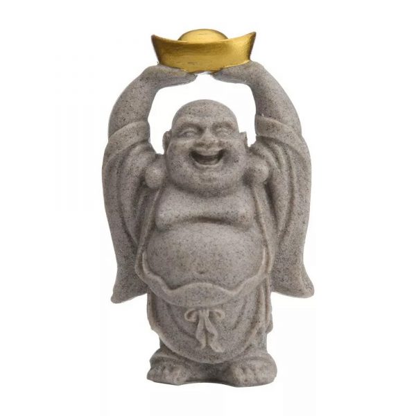 Laughing Buddha Statue, Chinese Ignot, Yuan Bao, Good luck