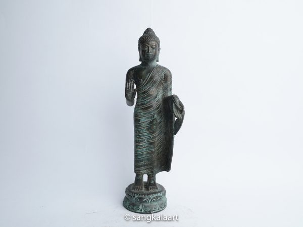 Standing Buddha, Buddha Statue ,Bronze Statue, Brass Buddha, Buddhist, Buddhism, Spiritual, 7.8" inch ( 19 cm )