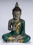 Buddha Statue - Antique Khmer Style SE Asia Seated Wood Teaching Buddha Statue - 21cm/8"