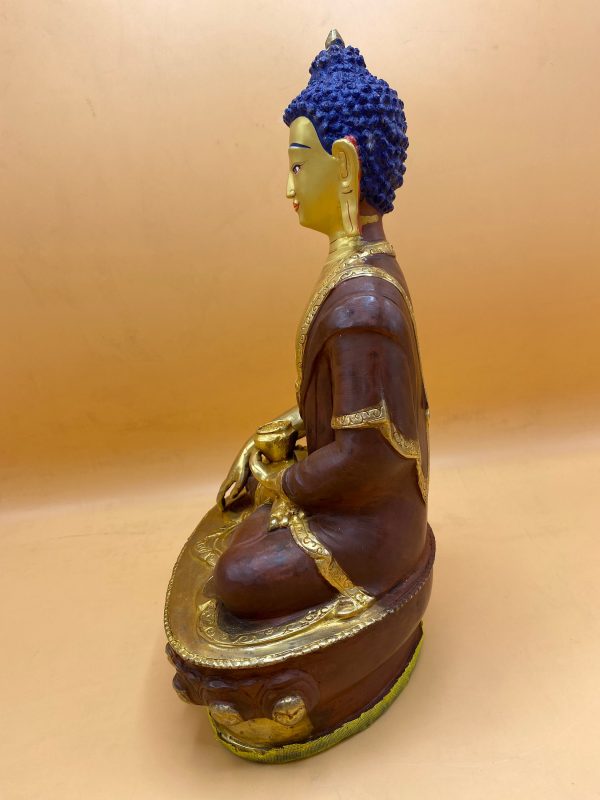 12 inches Gold plated buddha statue // Made in Nepal