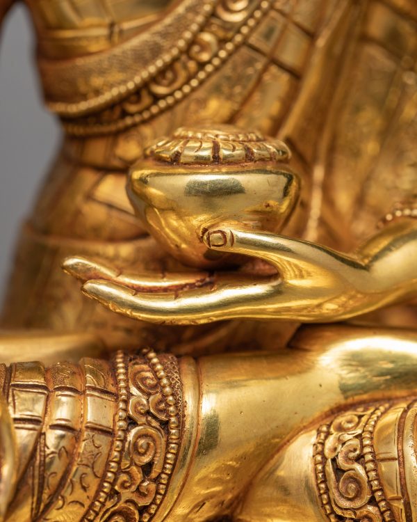 Gautam Buddha Statue | Gold Gilded Art | Tibetan Sculpture