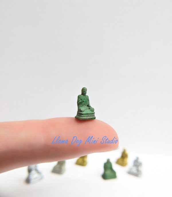 1 Hand Painted World's Tiniest Buddha Statue - Micro Statue for Jewelry, Diorama's, Resin, Train Sets, Book Nook's and more!