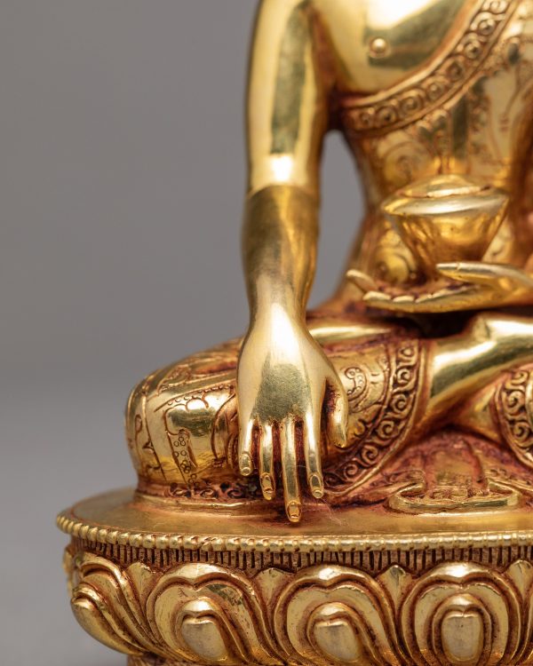 Gautam Buddha Statue|  Gold Plated Sculpture | Tibetan Art