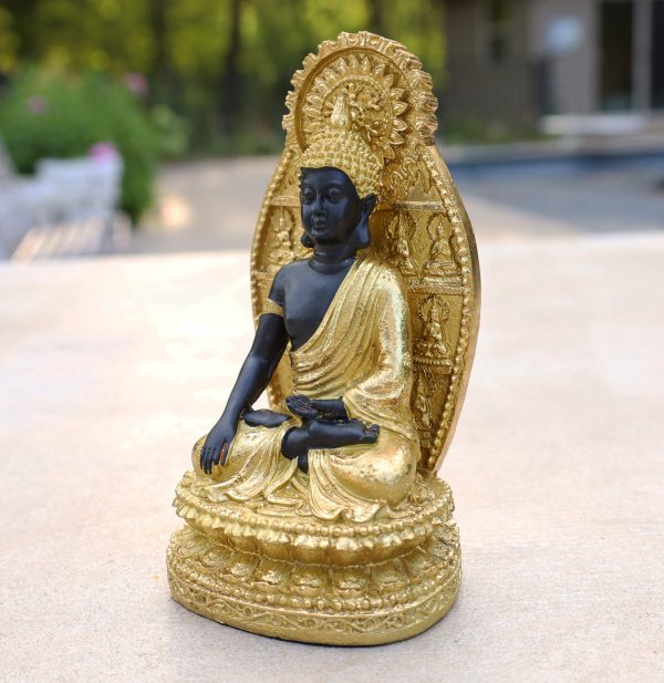 Golden Meditation Buddha Statue for Home Altar Shrine Meditation Room