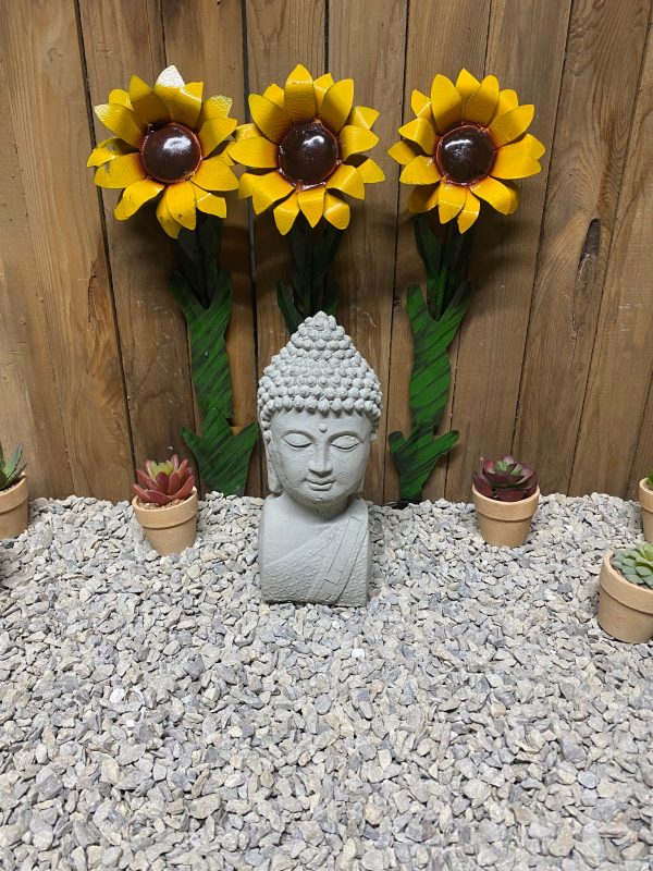 Thai Buddha bust concrete statue indoor/ outdoor home decor
