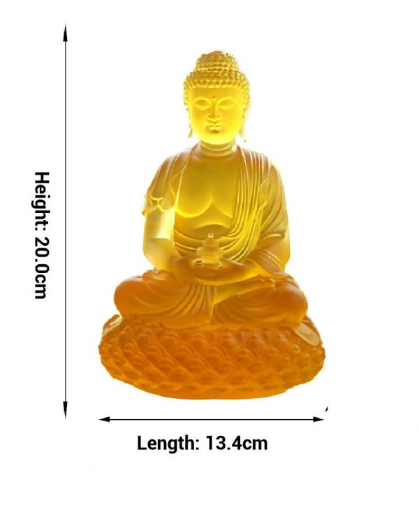 Liu Li Gautama Buddha Statue | Gift for him or her | Liu li Glass Sculputre Ornaments | Religion | Buddha Decoration | Crystal Art
