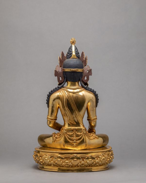 Akshobhya Buddha Statue | Himalayan Buddhist Sculpture | Hand carved in 24K Gold