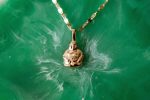 Buddha | 14k Solid Yellow Gold Concave Laughing Statue Buddha Pendant | Buddha Peace Necklace Charm