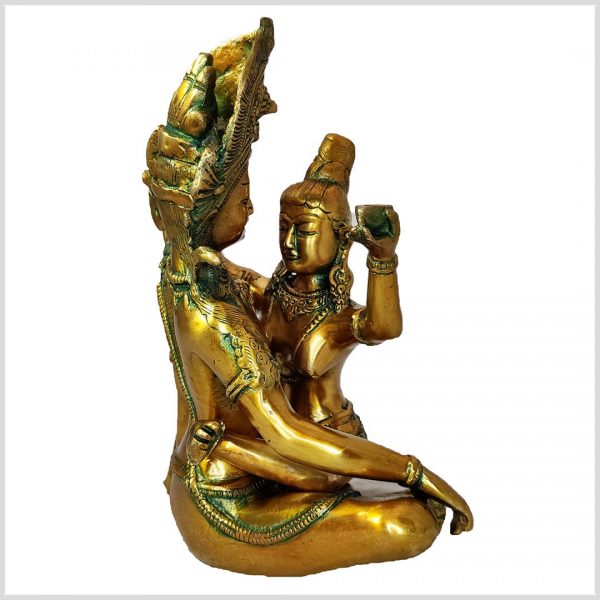 Buddha Shakti Yab-Yum Brass yellow-green 25 cm