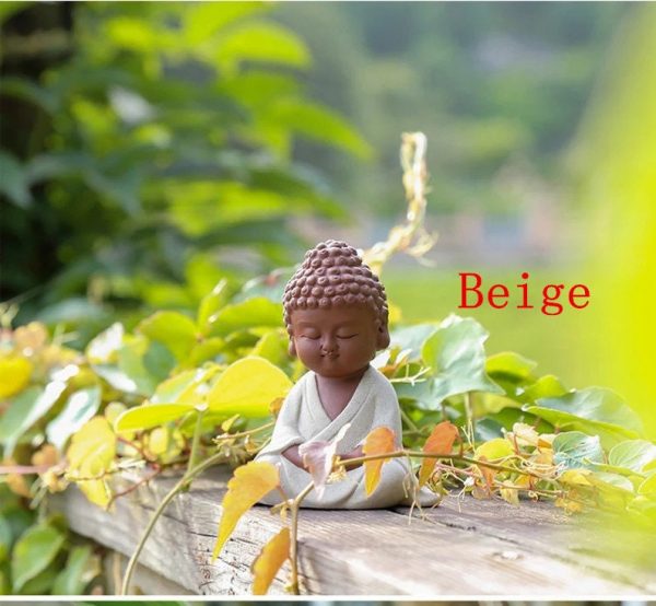 Miniature Buddha Figure, Buddha Statue, Small Monk Figurines Fairy Garden Supplies Terrarium Accessories, Home Decor