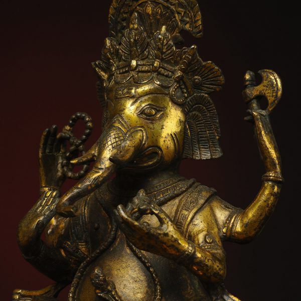 Tibet/Nepal-Antique Bronze Buddha Statue, Old Buddha Statue (Ganesha)