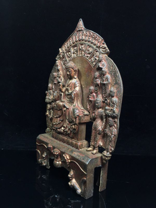 Antique Chinese handmade Tibetan Buddhism Bronze Sakyamuni Buddha Statue
