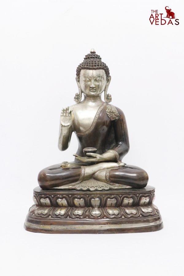 Brass Buddha Statue large, 63 cm tall, big size  Lord Buddha Idol, Outdoor Indoor Buddhist Deity, meditation Buddha by The Art Vedas