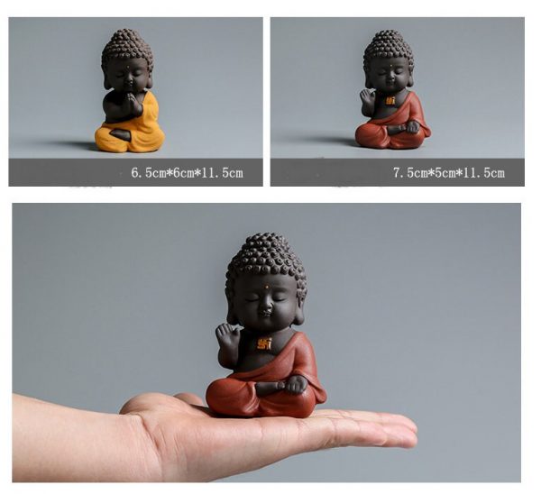 Small Buddha Statue Decoration Ceramic Purple Sand Tea Tray Accessories