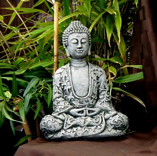 Lotus Buddha Meditating Sitting Buddha Garden Statue Concrete Asian Statue Chinese Sculpture  Japanese Cast Stone Figurine