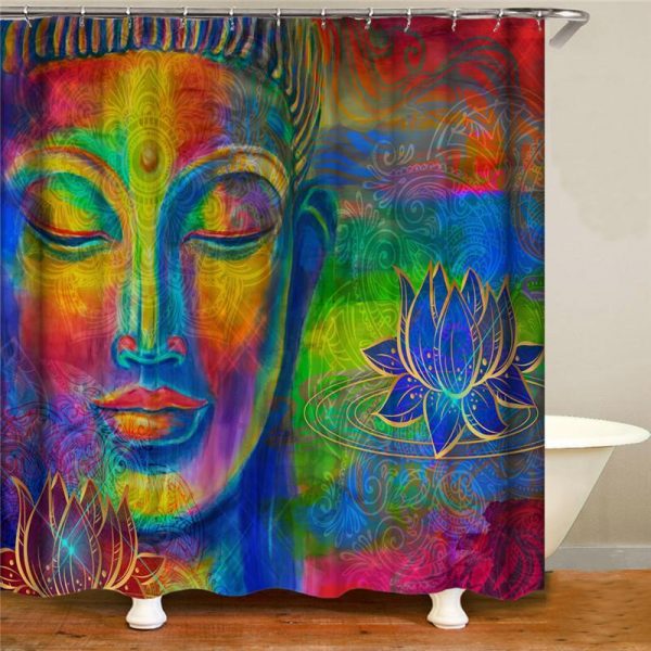 Buddha Shower Curtain  psychology BW1901