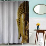 Buddha Shower Curtain  half face BW1901