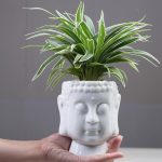 Ceramic Flower Pot Buddha Vase Desktop Adornment Creative Ceramics Buddha Vase Ornament Seedsplants Plant Pot Without Plant BW1901