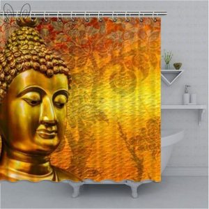 Buddha Shower Curtain  heat BW1901