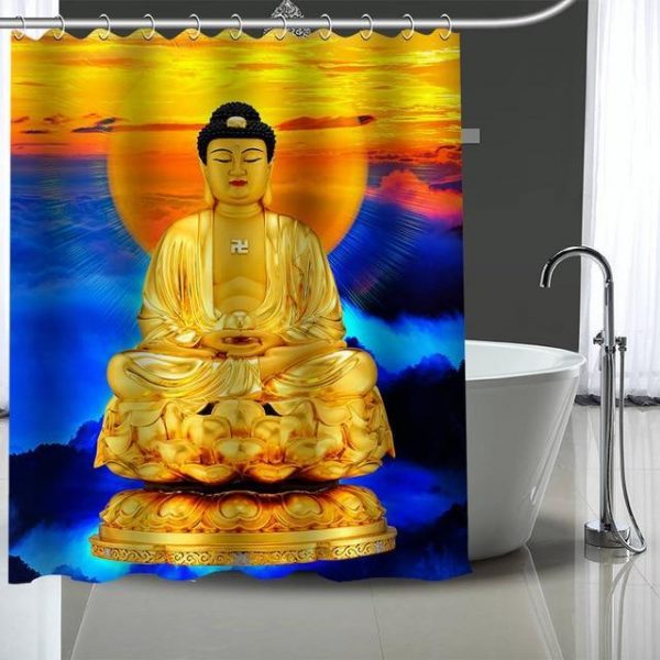 Buddha Shower Curtain  raised BW1901