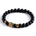 Bracelet Buddha  natural black beads BW1901