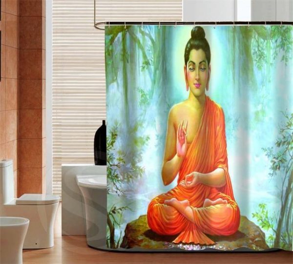 Buddha Shower Curtain  monk BW1901