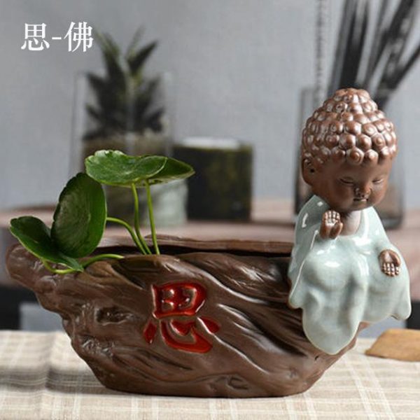 Flower pot Buddha  Zen BW1901