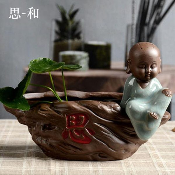Flower pot Buddha  Zen BW1901