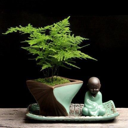 Flower pot Buddha  Handmade BW1901